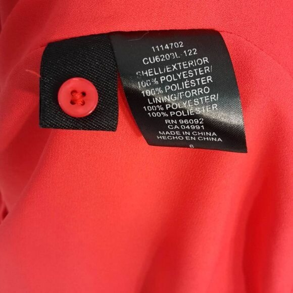 Hilary Radley Sleeveless Dress Poppy Red Orange Size 6 Knee Length Drawstring - Picture 5 of 6